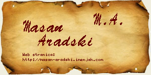 Mašan Aradski vizit kartica